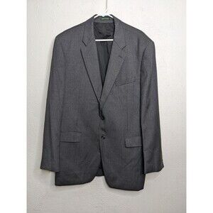 Lauren Ralph Lauren Mens Size 46L 100% Wool Blazer Grey‎ Solid Two Button